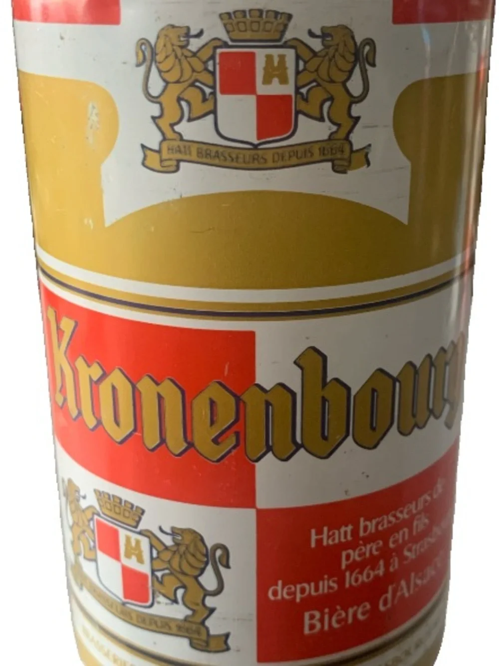 Vintage Beer Can Kronenbourg Biere d'Alsace Pull Tab Empty France Aluminum Can